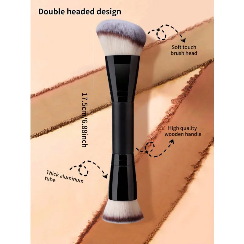 1 PCS Double End Makeup Foundation Brush for Blending Liquid Pressed Powder Concealer Blush Polishing